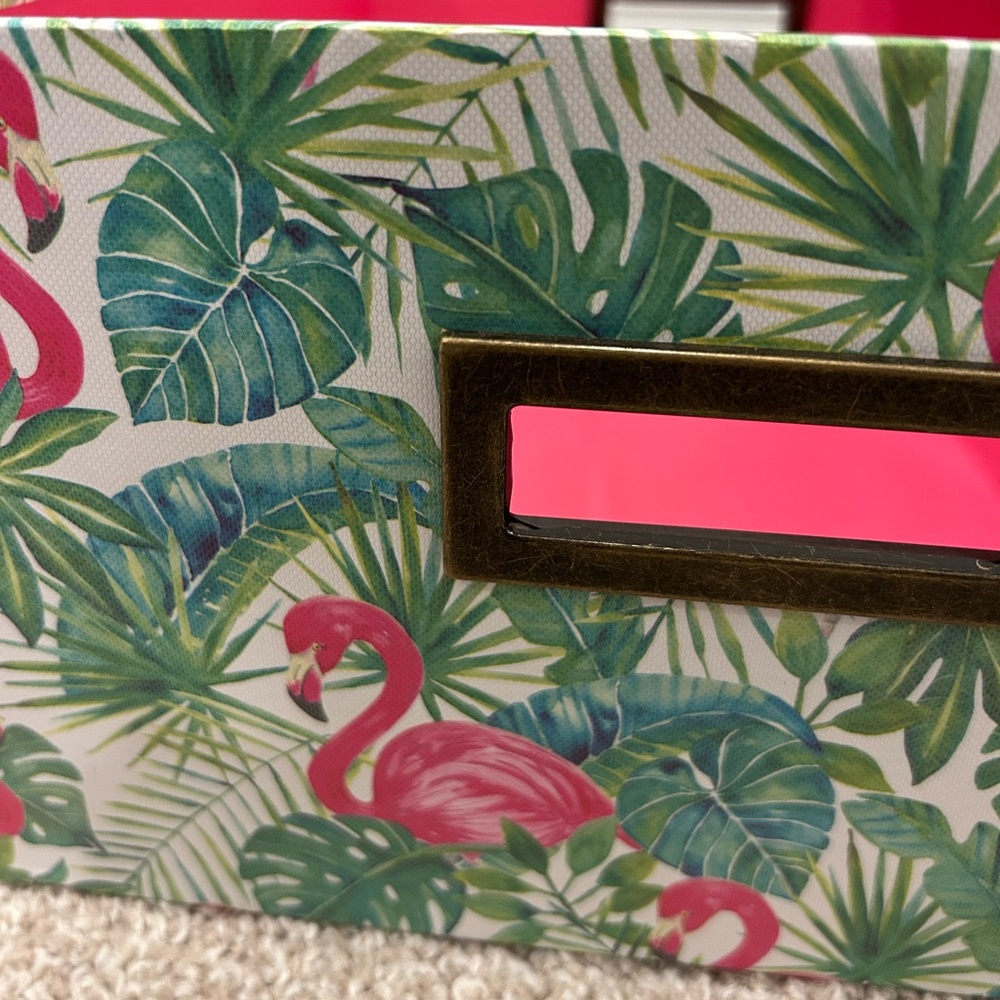 Decorative Storage Boxes - Large - Pink and Green Flamingo Print - Picture 4 of 5
